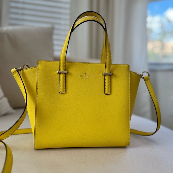 Rare Kate Spade ♠️ yellow leather bag - Picture 1 of 11